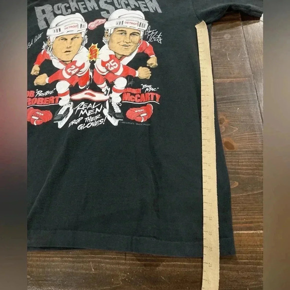1993 Bob Probert & Darren McCarty Rockem Sockem Detroit Redwings T-Shirt - Rare - Picture 9 of 9